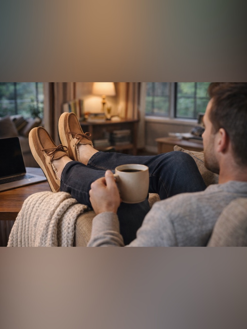 UGG Byron Men’s Suede Moccasin Slippers – Shearling Lined Luxe Comfort (Size 8)